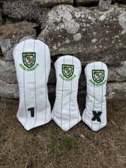 Pinstripe Leather Headcover - White