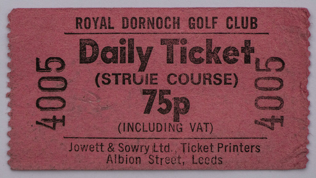 1977 Struie Course Daily Ticket