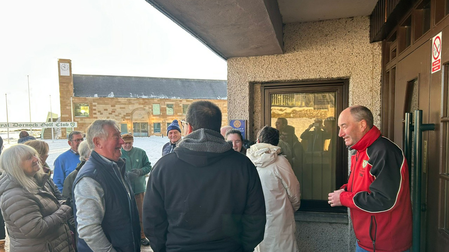 General manager Neil Hampton welcomes members eager to grab mementoes of the 116-year-old Royal Dornoch clubhouse which closed last month.